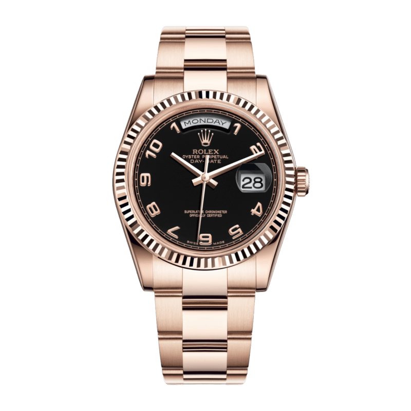 Photo of Day-Date 36 Rose Gold Black Dial 36mm