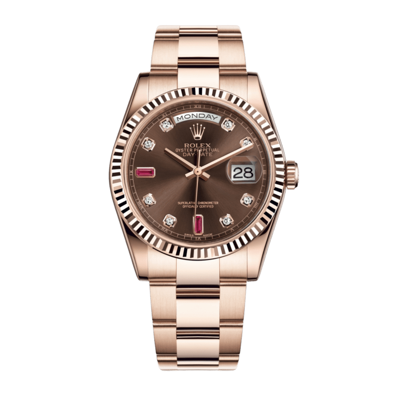 Photo of Day-Date 36 Rose Gold Brown Dial 36mm