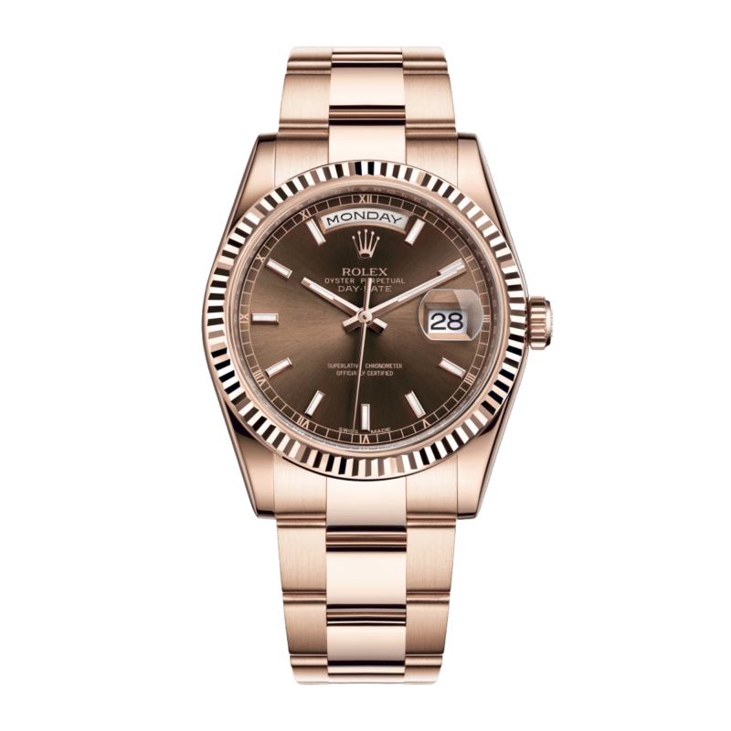 Photo of Day-Date 36 Rose Gold Brown Dial 36mm