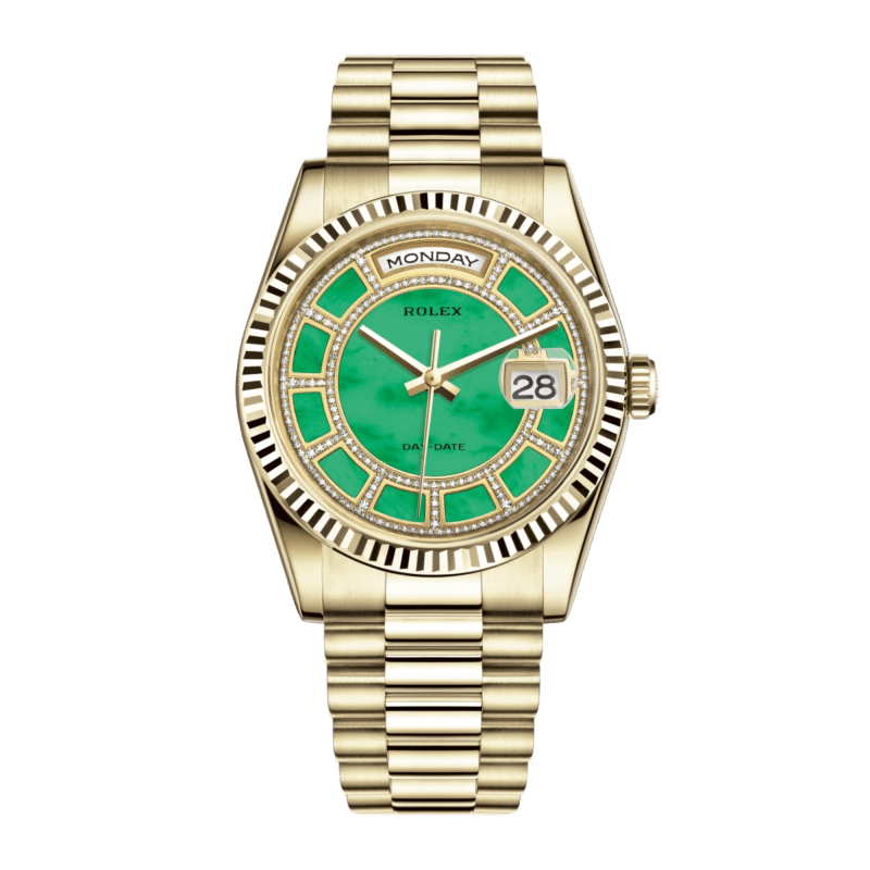 Photo of Day-Date 36 Yellow Gold Green Dial 36mm