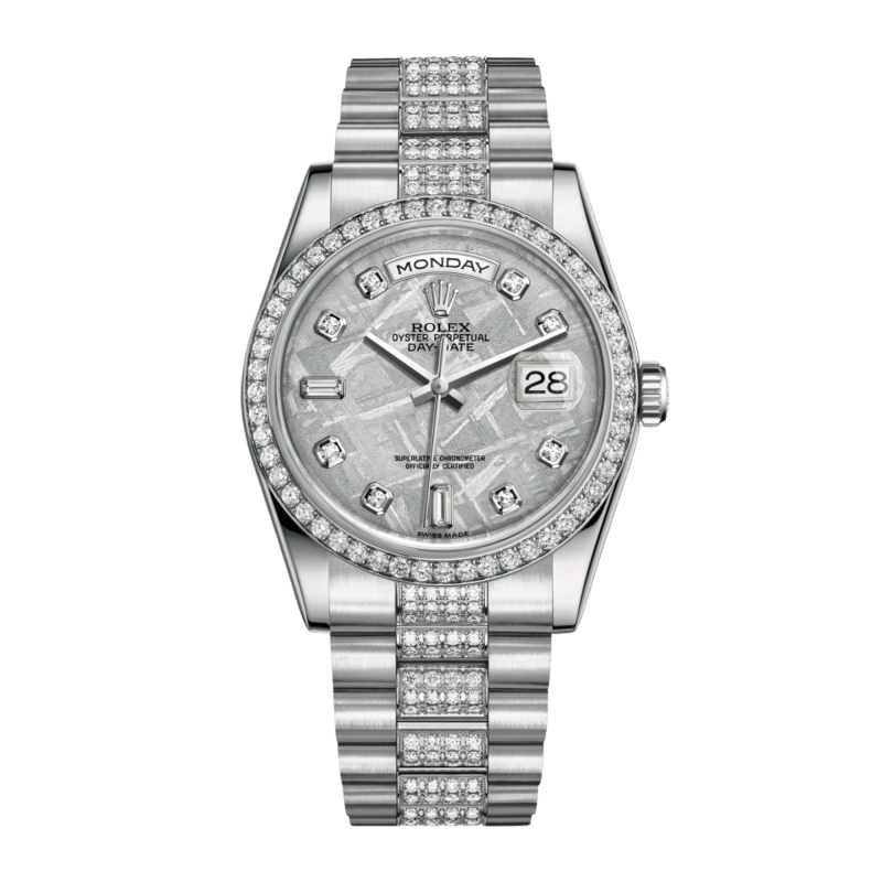 Photo of Day-Date 36 Platinum Diamond Meteorite Dial 36mm