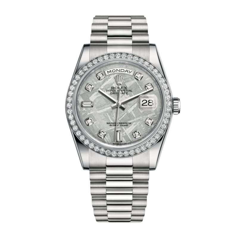 Photo of Day-Date 36 Platinum Diamond Meteorite Dial 36mm