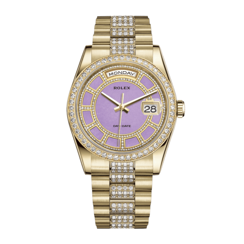 Rolex Day-Date 36 Yellow Gold Diamond Green Jade Carousel Dial