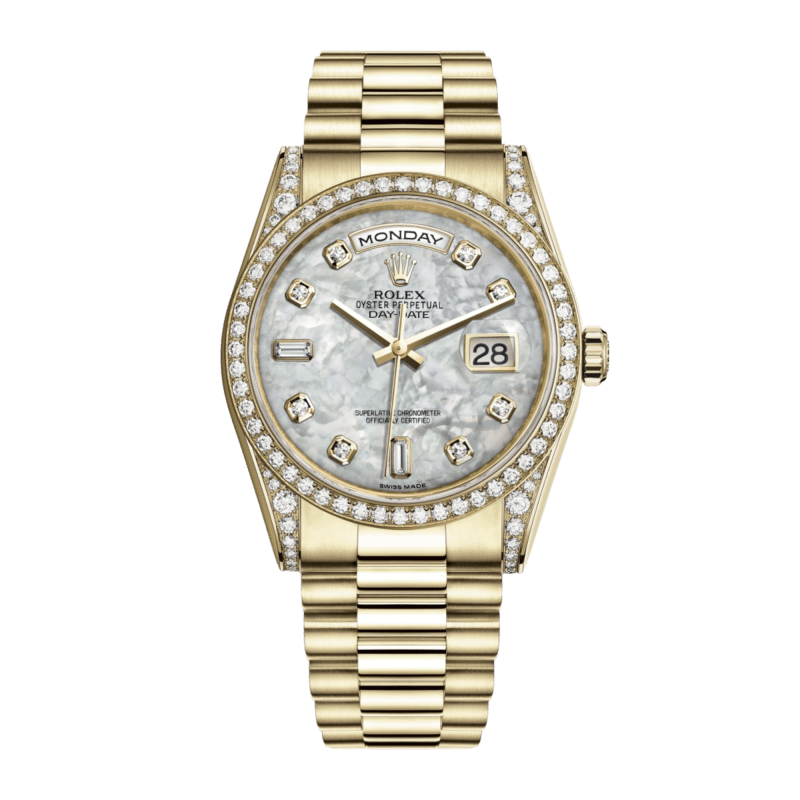 Photo of Day-Date Yellow Gold Diamond Mother of Pearl Dial 36mm
