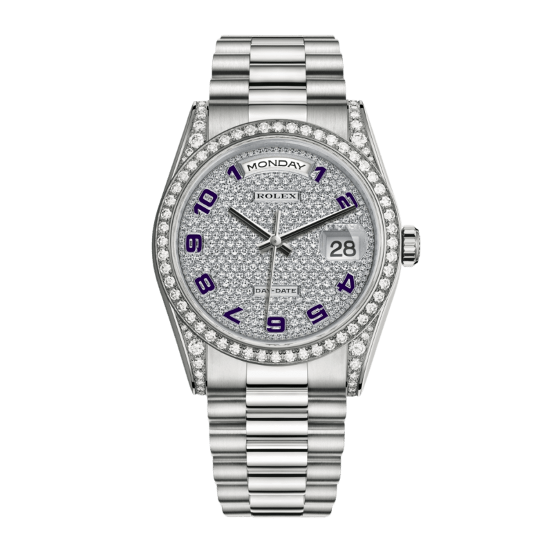 Photo of Day-Date 36 White Gold Diamond Pave Dial 36mm