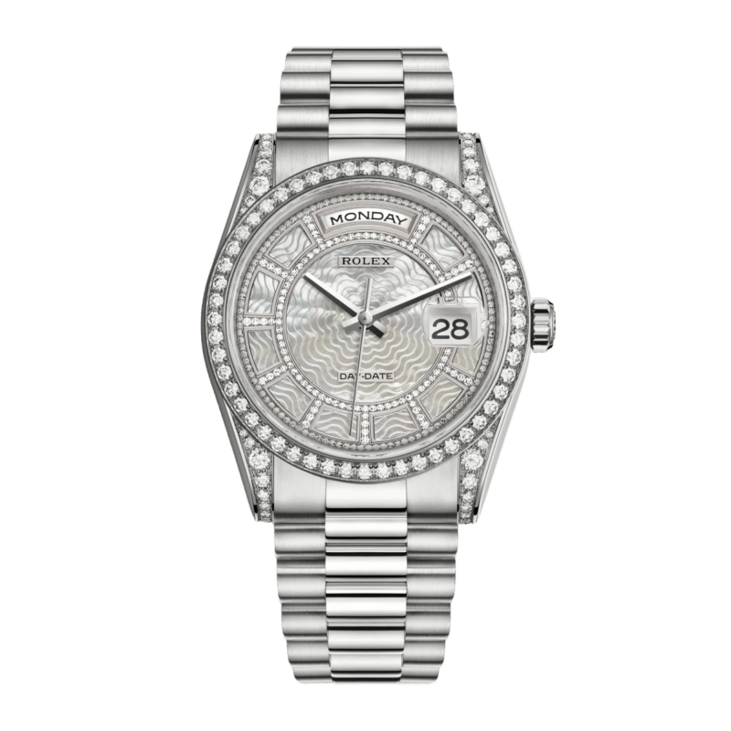Photo of Day-Date 36 White Gold Diamond White Dial 36mm