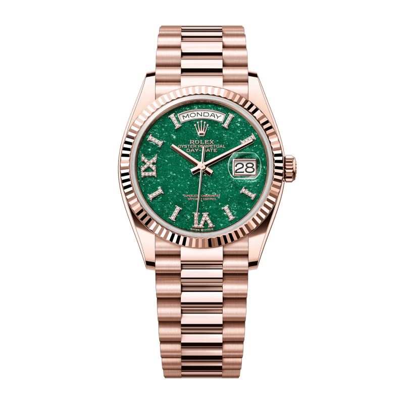 Photo of Day-Date 36 Rose Gold Green Dial 36mm