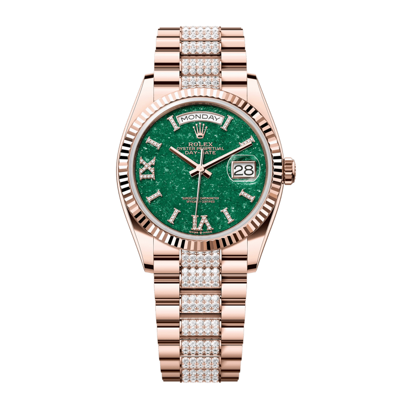 Photo of Day-Date 36 Rose Gold Green Dial 36mm