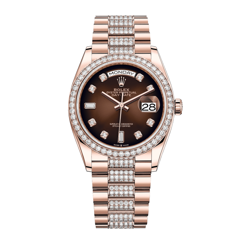 Photo of Day-Date 36 Rose Gold Brown Dial 36mm