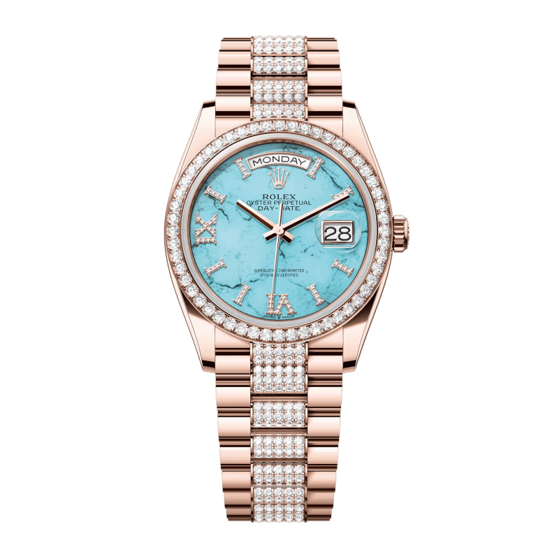 Photo of Day-Date 36 Rose Gold Blue Dial 36mm