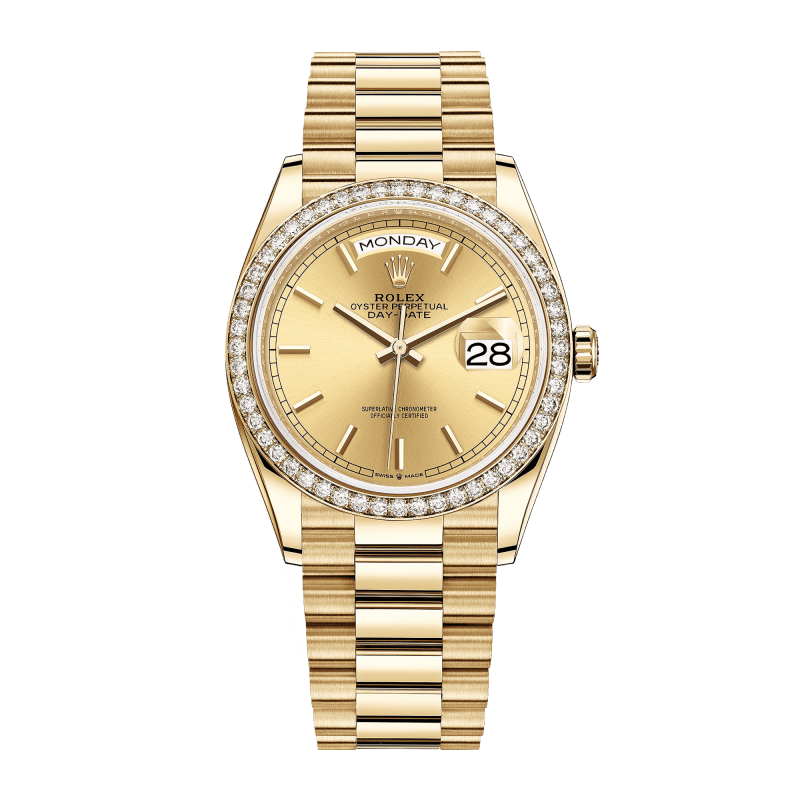 Photo of Day-Date 36 Yellow Gold Champagne Dial 36mm