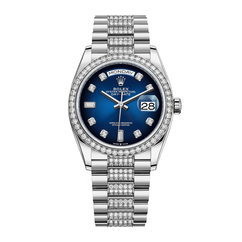 Photo of Day-Date 36 White Gold Blue Dial 36mm