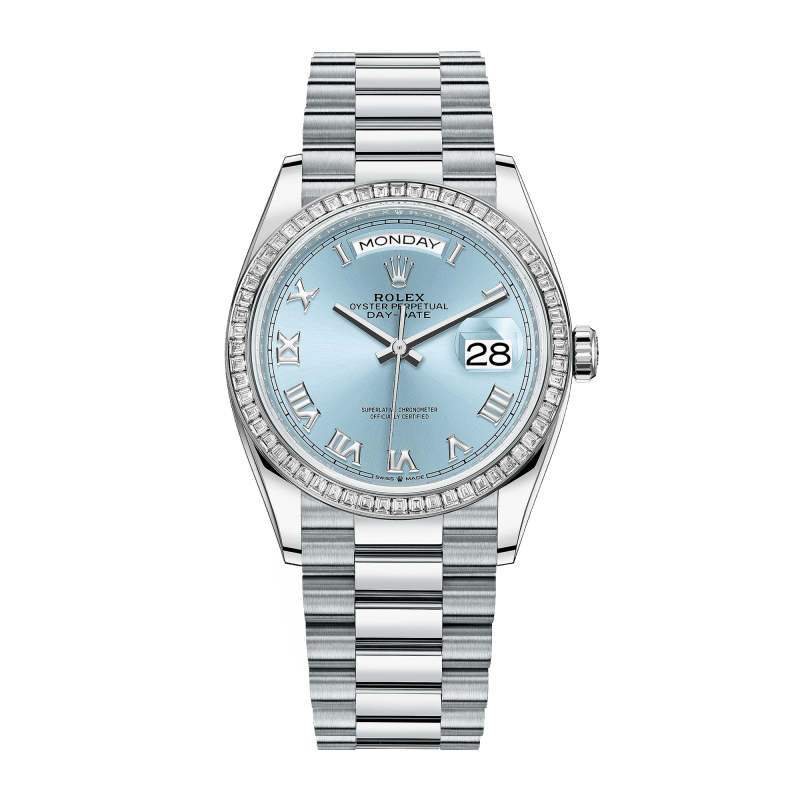 Photo of Day-Date Platinum Blue Dial 36mm