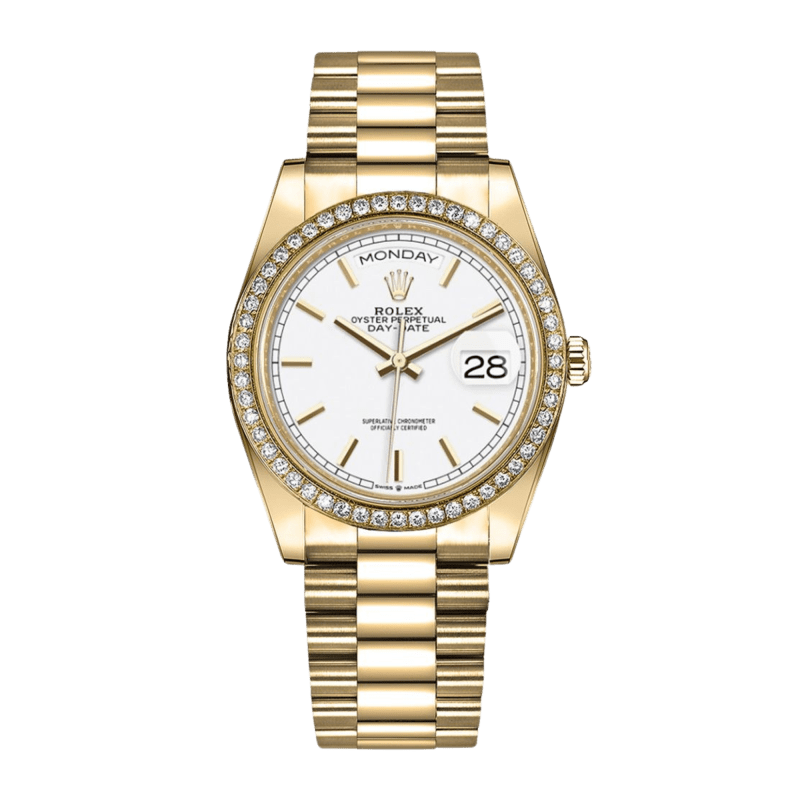 Photo of Day-Date 36 Yellow Gold White Dial 36mm