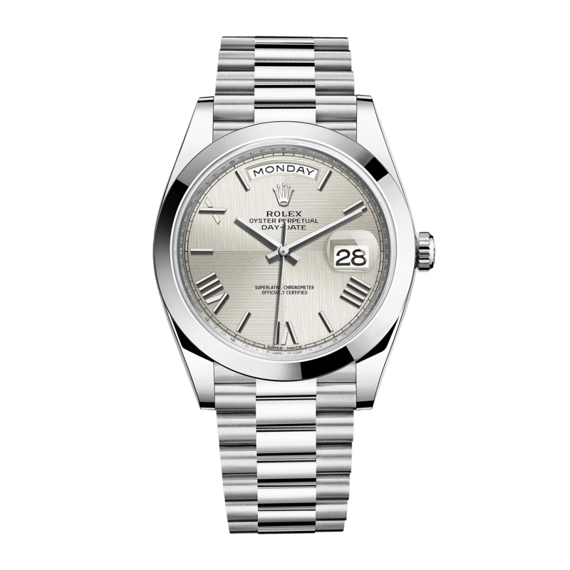 Photo of Day-Date 40 Platinum Silver Dial 40mm