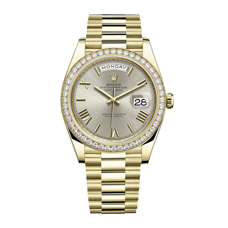 Photo of Day-Date 40 Yellow Gold Silver Dial 40mm