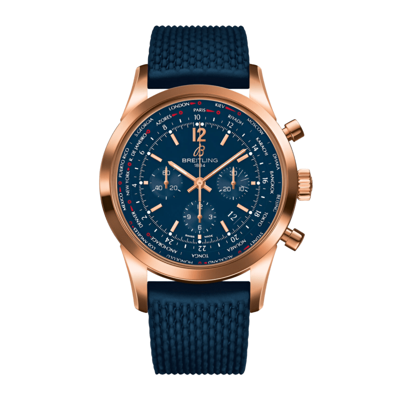 Photo of Transocean Chronograph Rose Gold Blue Dial 46mm