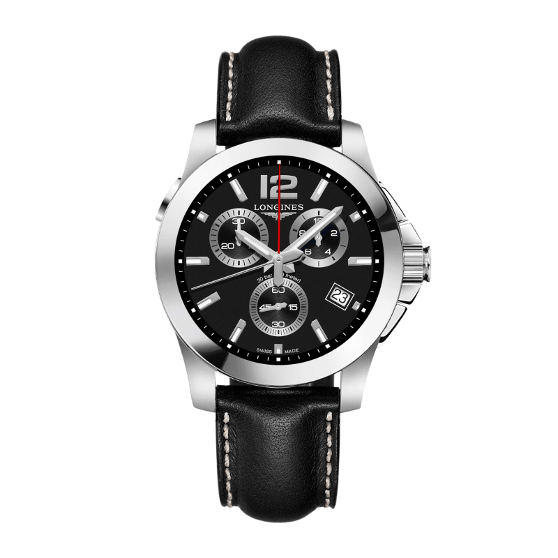 Longines Conquest Chronograph Steel Black Dial 41mm L3.660.4.56.3