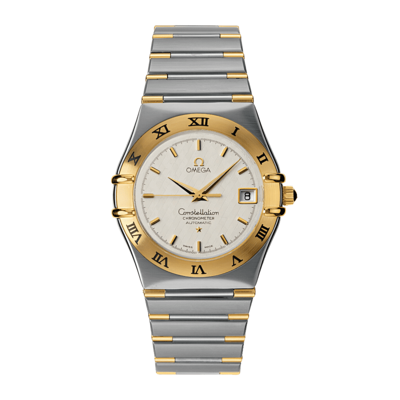 Omega Constellation Chronograph Yellow Gold & Steel Silver Dial