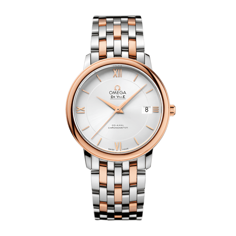Photo of De Ville Prestige Rose Gold & Steel Silver Dial 36mm