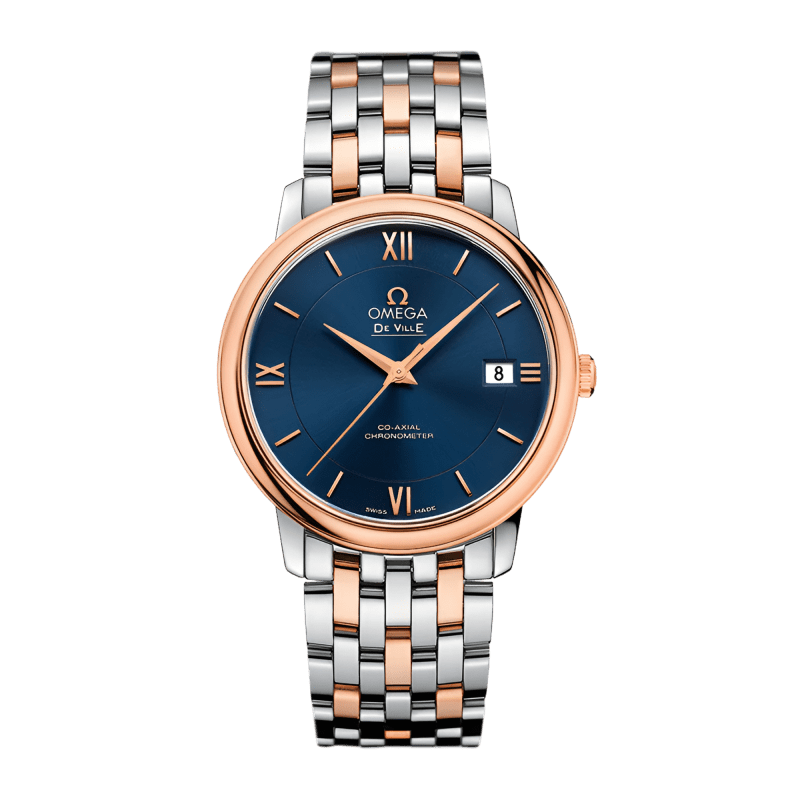 Photo of De Ville Prestige Rose Gold & Steel Blue Dial 36mm