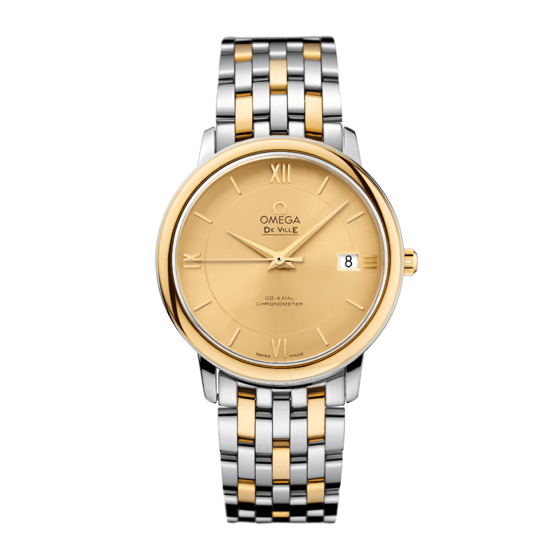 Photo of De Ville Prestige Yellow Gold & Steel Champagne Dial 36mm