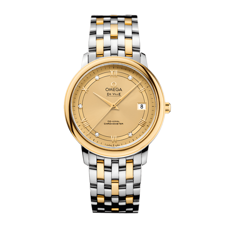 Photo of De Ville Prestige Yellow Gold & Steel Champagne Dial 36mm