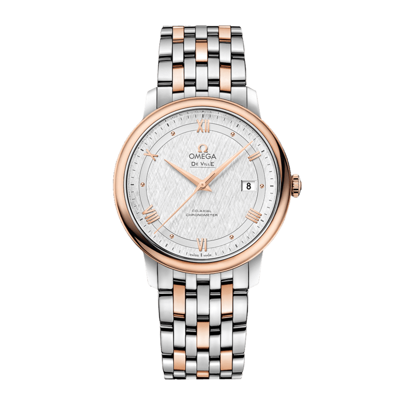 Photo of De Ville Prestige Rose Gold & Steel Silver Dial 39mm