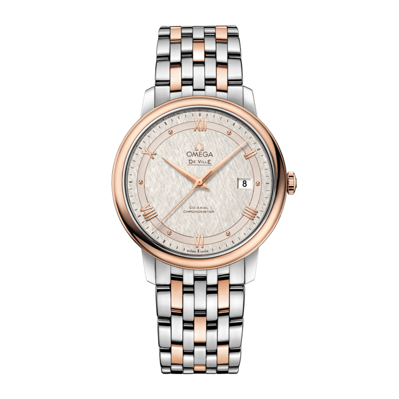 Photo of De Ville Prestige Rose Gold & Steel Silver Dial 39mm