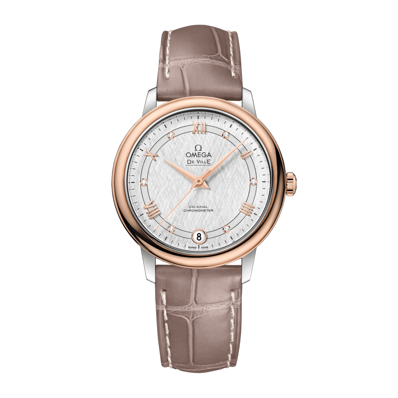 Photo of De Ville Prestige Rose Gold & Steel Silver Dial 32mm