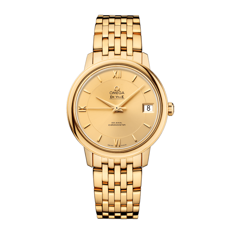 Omega De Ville Yellow Gold & Steel Champagne Dial 32mm 424.20