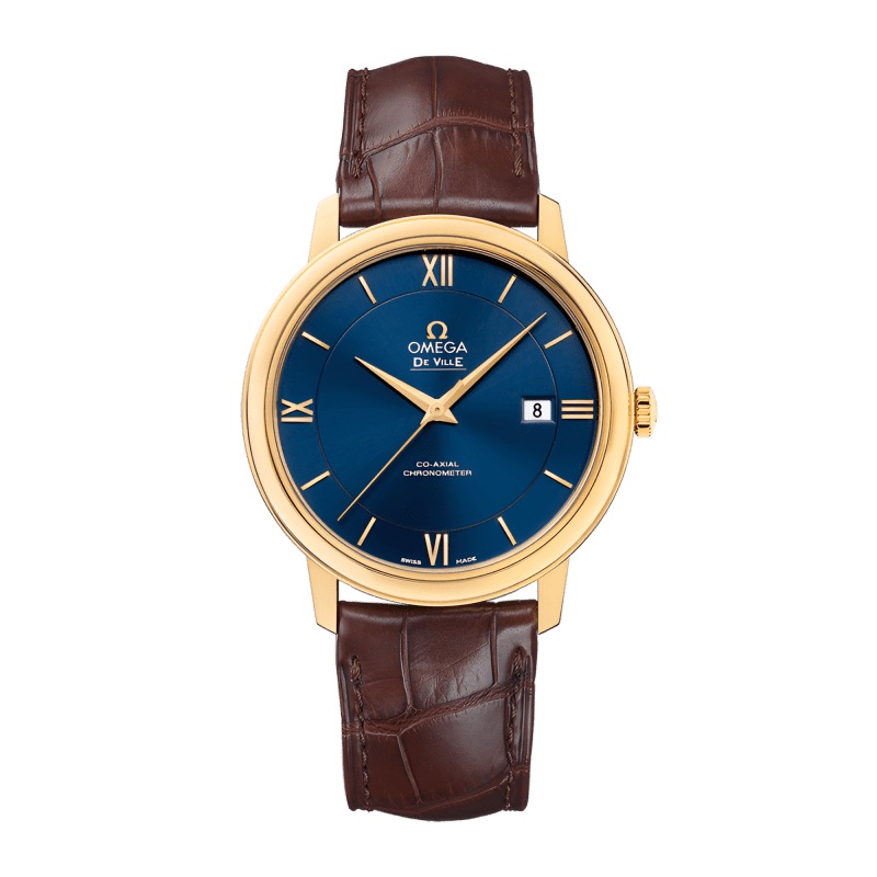 Photo of De Ville Prestige Yellow Gold Blue Dial 39mm