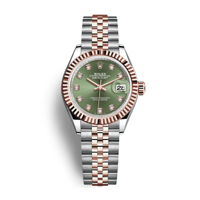 Photo of Lady-Datejust 28 Rose Gold & Stainless Steel Jubilee Green Dial