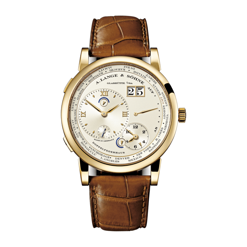 Photo of Lange 1 Timezone Yellow Gold Silver Dial 41mm