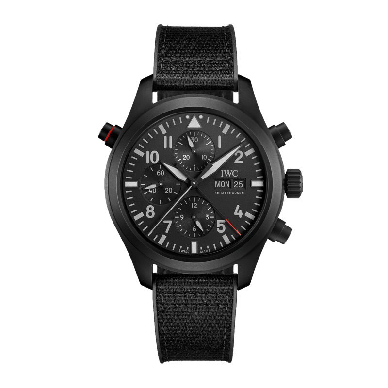 Photo of Pilot's Watch Double Chronograph Top Gun Ceratanium Black Dial 44mm