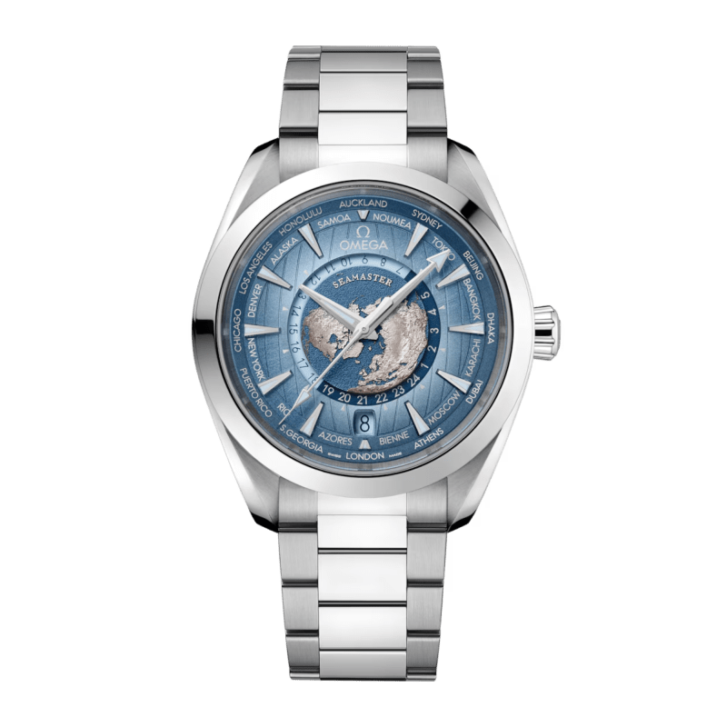 Photo of Aqua Terra Worldtimer Steel Summer Blue Dial 43mm