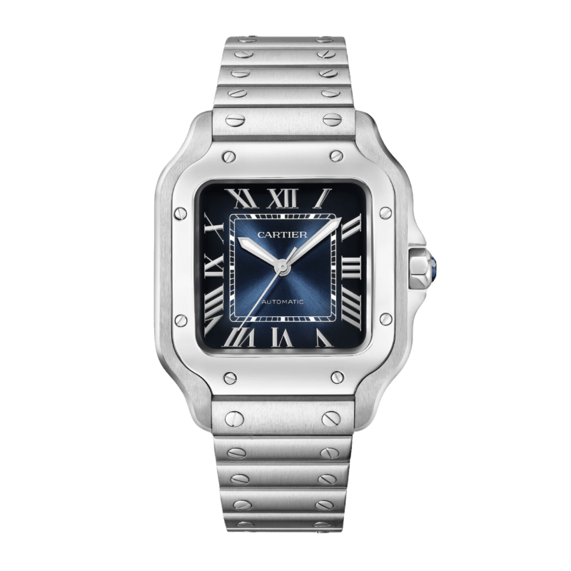 Cartier Santos de Cartier Rose Gold Diamond Silver Dial 35mm