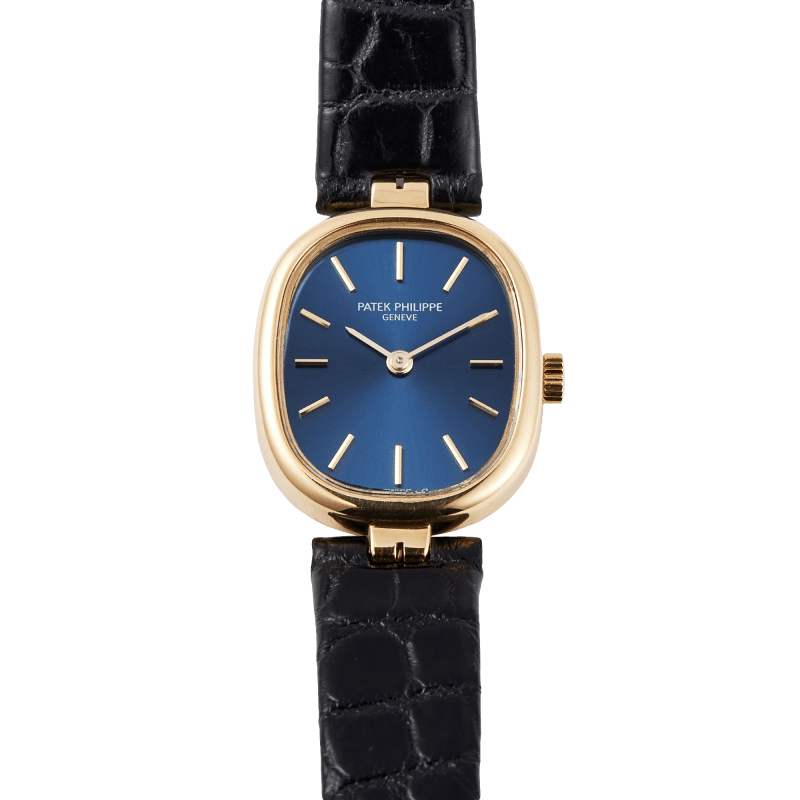 Photo of Vintage Ellipse Yellow Gold Blue Dial 19mm