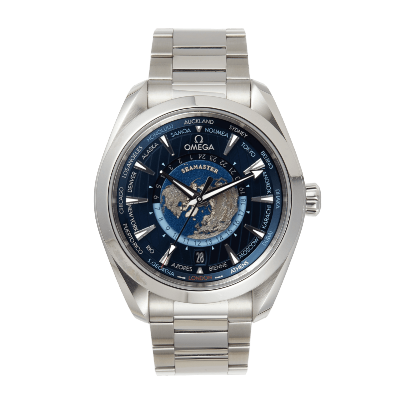 Photo of Aqua Terra Worldtimer Steel Blue Dial 43mm