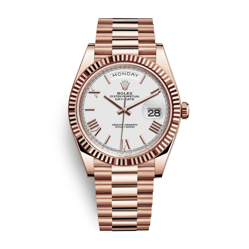 Photo of Day-Date Rose Gold White Dial 40mm