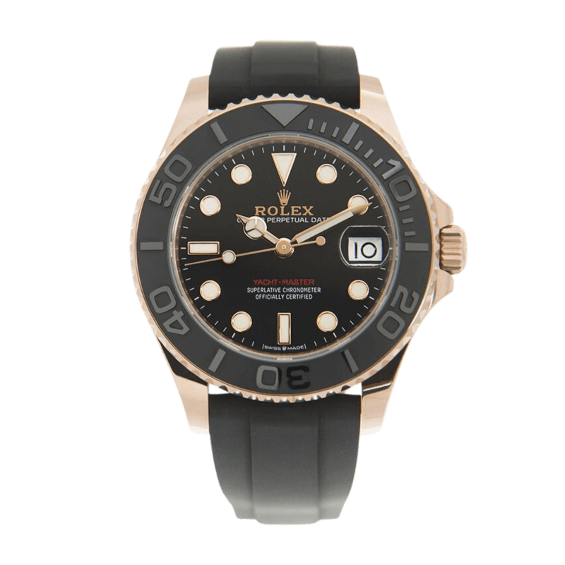Photo of Yacht-Master Rose Gold Oysterflex Black Dial 37mm