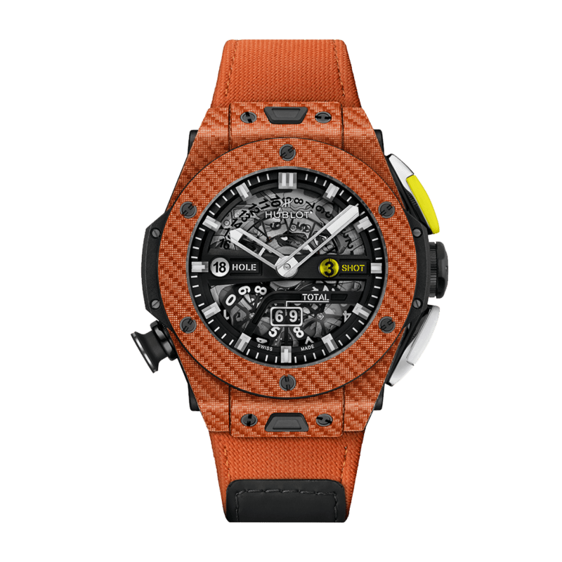 Photo of Big Bang Unico Golf Carbon Orange Skeleton Dial 45mm