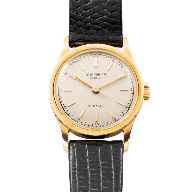 Photo of Vintage Calatrava "Gubelin" Yellow Gold White Dial 35mm