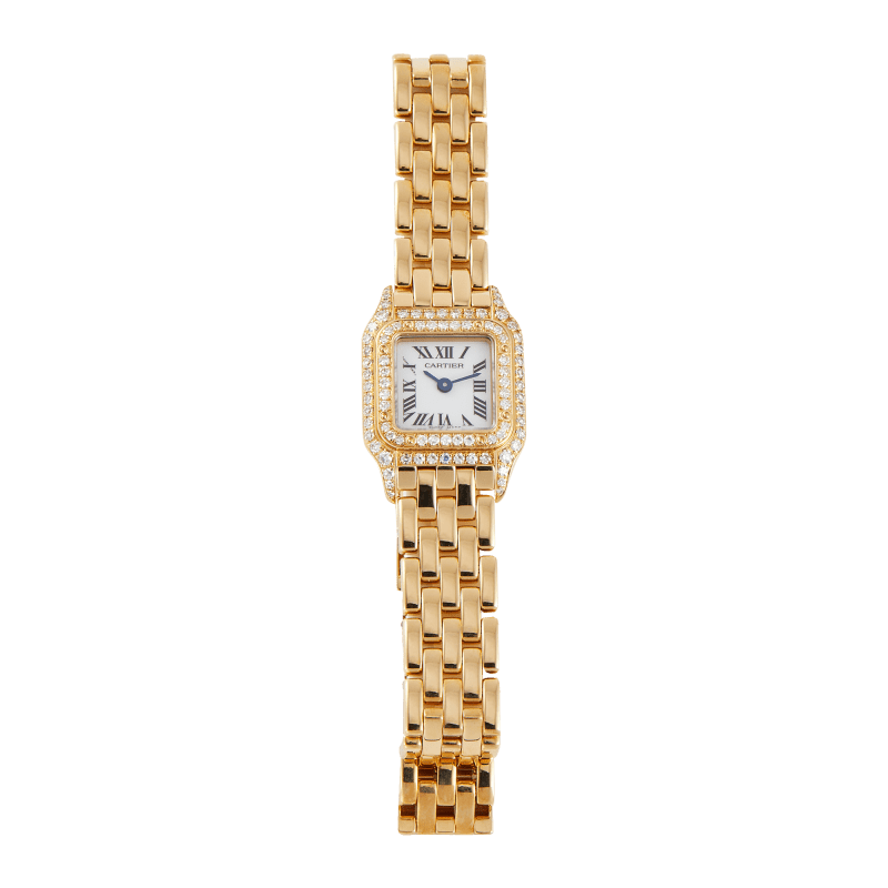 Photo of Mini Panthere Yellow Gold Diamond White Dial 17mm
