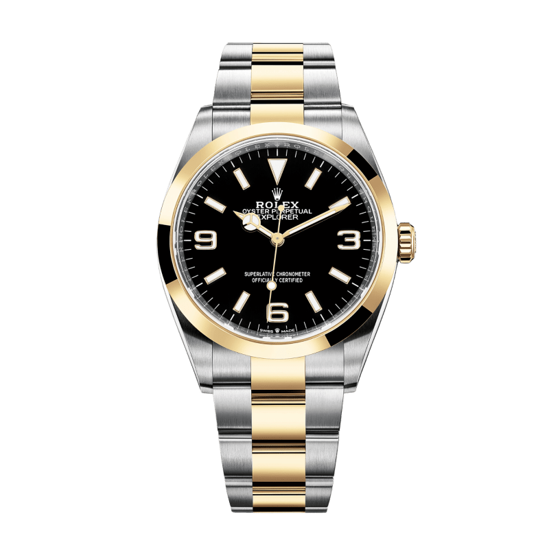 Photo of Explorer Yellow Gold & Steel Black Dial 36mm