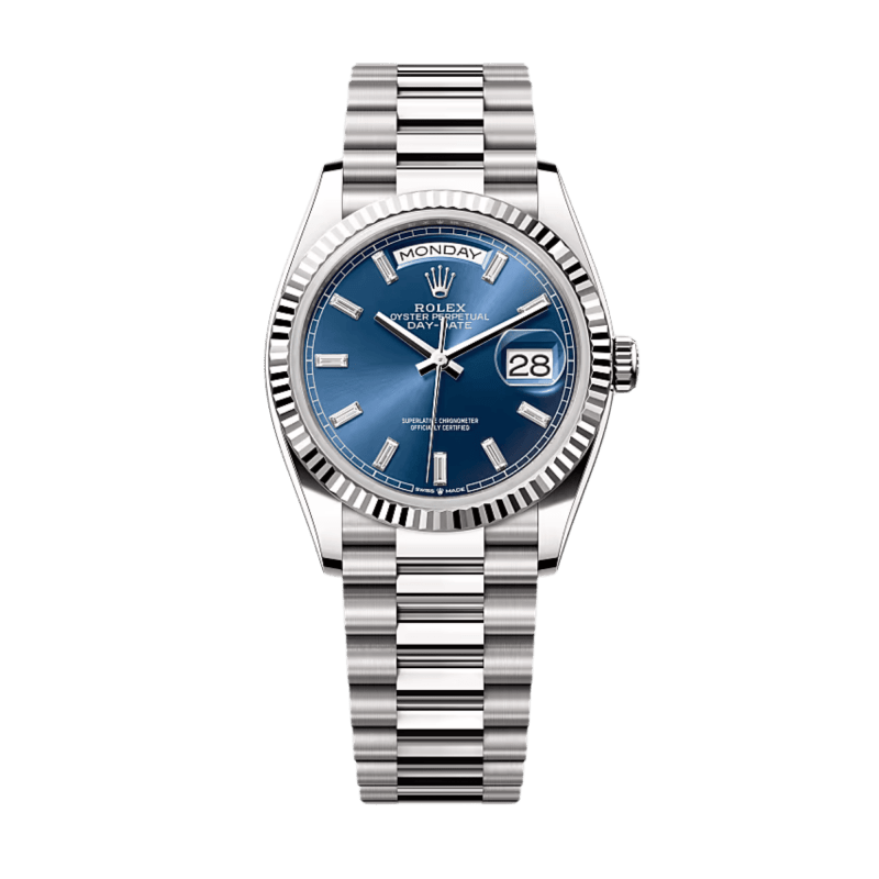 Photo of Day-Date White Gold Blue Dial 36mm