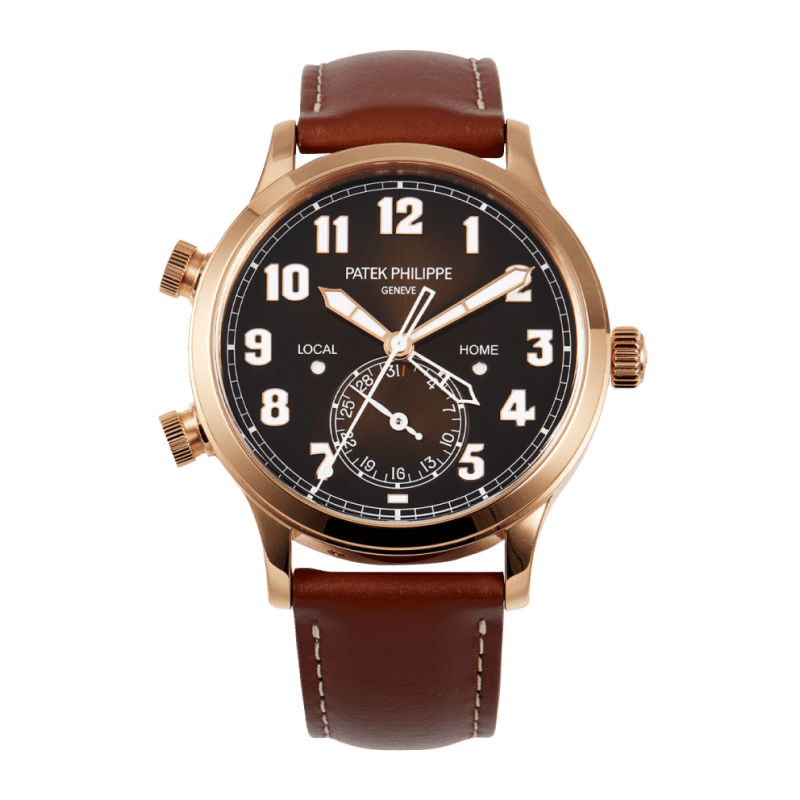 Photo of Calatrava Pilot Travel Time Rose Gold Brown Dial 42mm