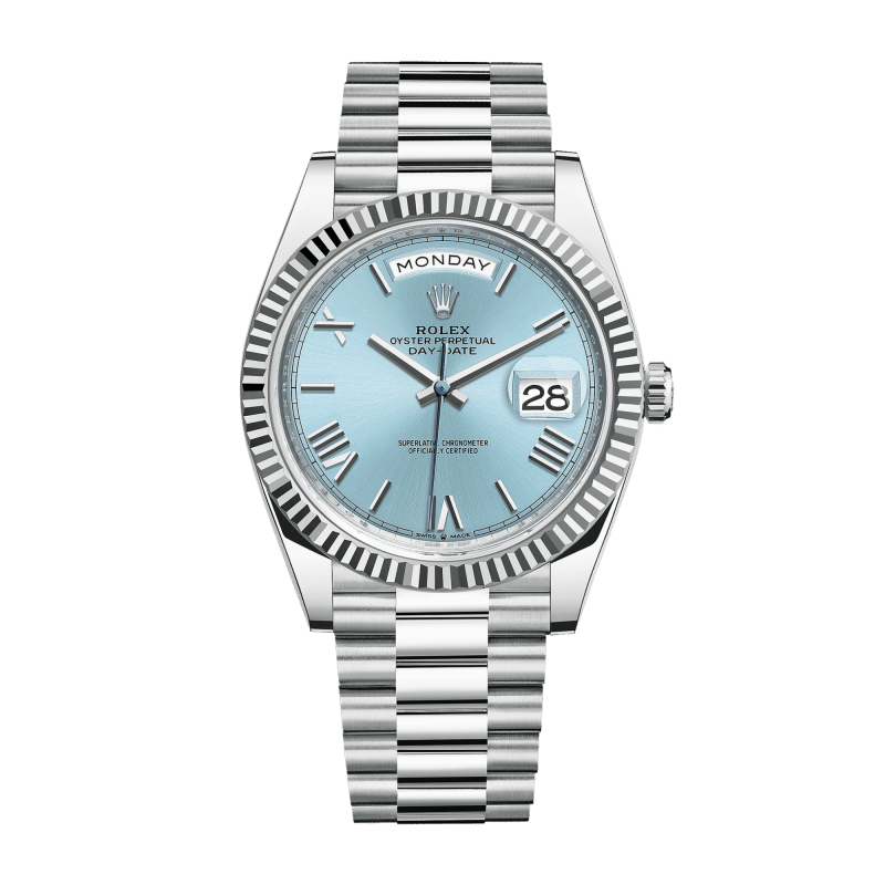 Photo of Day-Date Platinum Blue Dial 40mm