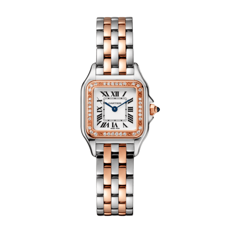 Photo of Panthere de Cartier Rose Gold & Steel Diamond Silver Dial 22mm