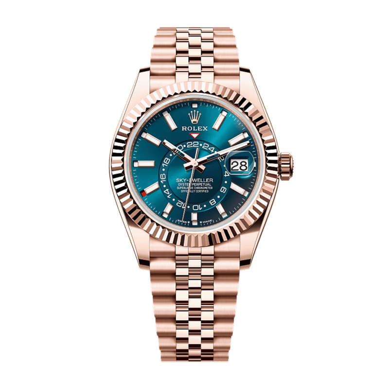 美品  Steel Sky-Dweller Rolex Jubilee 336934-0006 42mm Dial Blue スノーボード